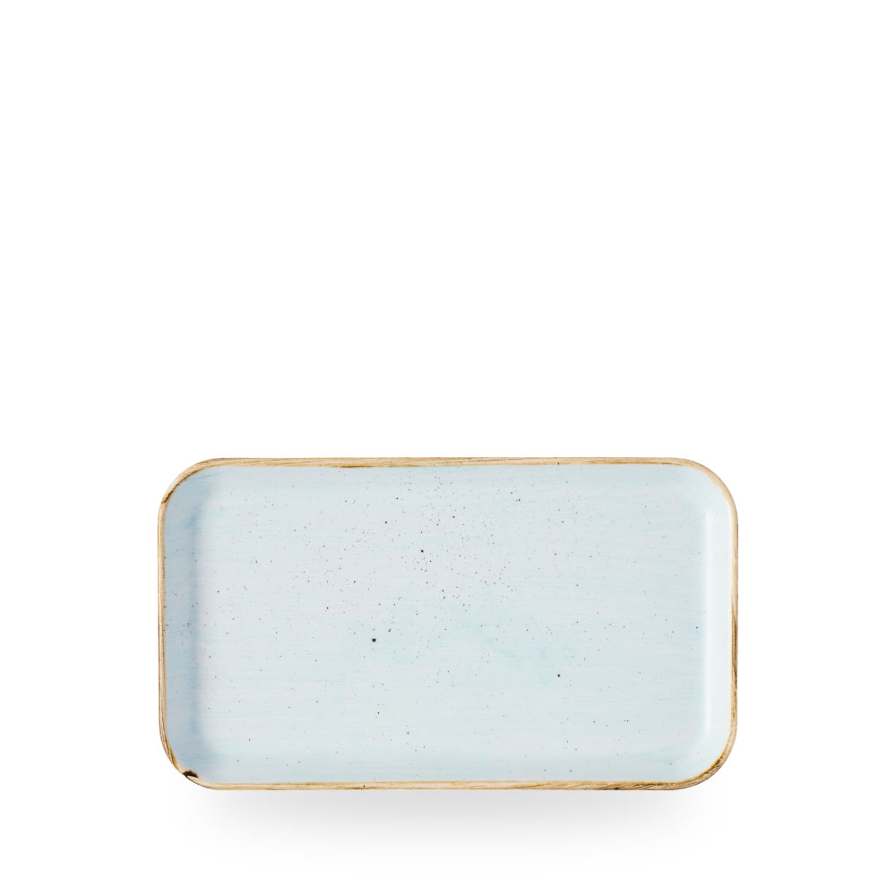 Churchill, Stonecast : Duck Egg Blue - Flared Platte rechteckig 26 x 15 cm