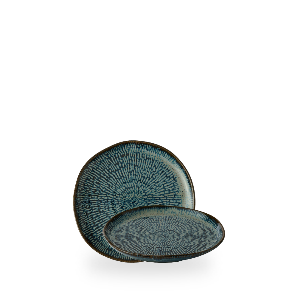 Churchill, Envisage Cascade : Sapphire Blue - Teller flach organisch, 16,5 cm