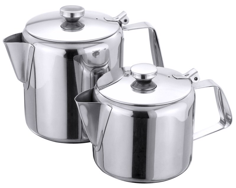 Teekanne, Scharnierdeckel und Ausgussieb, Edelstahl, I: 0,8 ltr., D: 11,5 cm, H: 11 cm