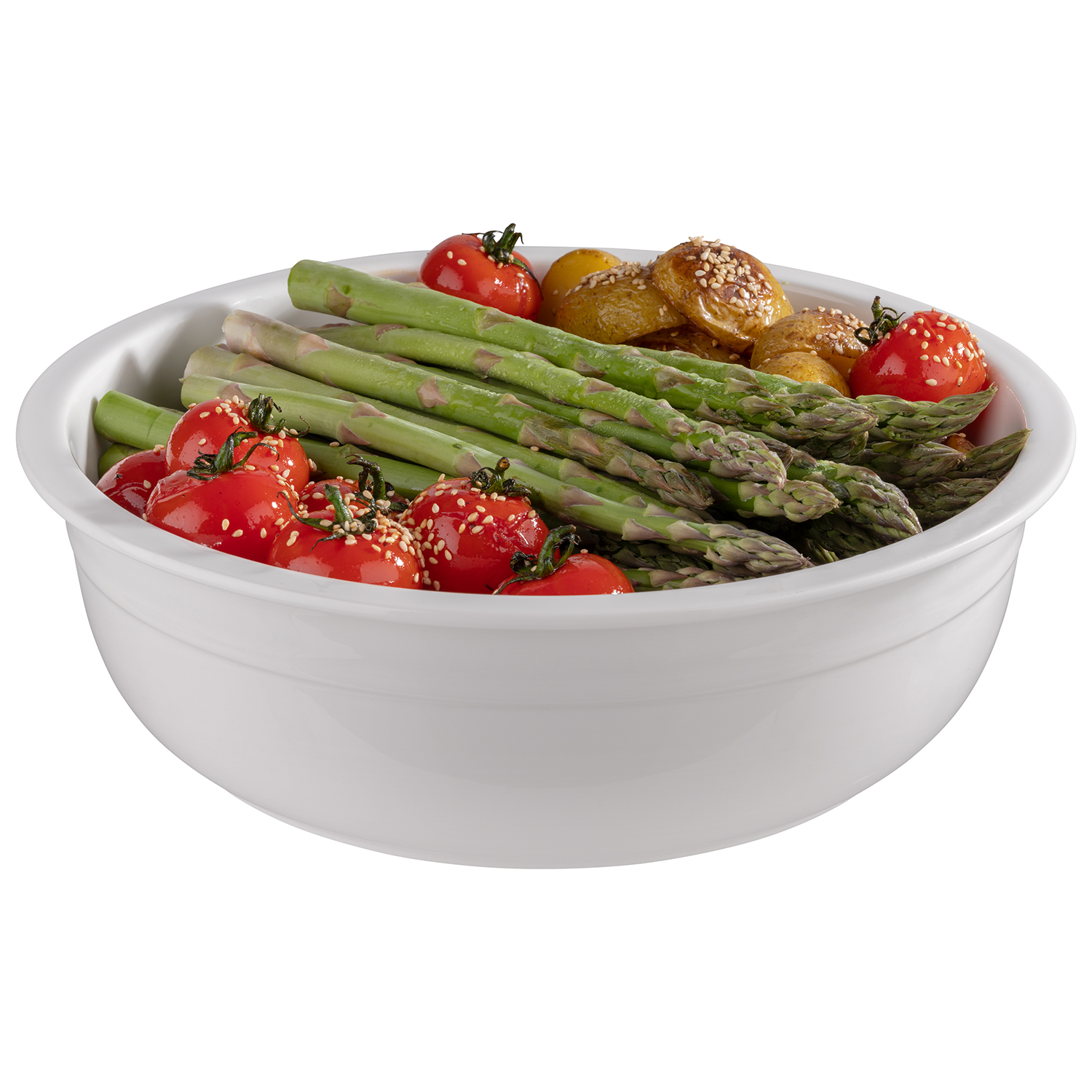 Porzellaneinsatz zu Chafing Dish - Artikel 12330, 12335-9, D: 29,5 cm, H: 9 cm, I: 3 ltr., Farbe: weiss