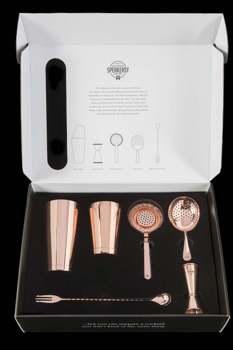 Cocktail Box, Edelstahl, kupferfarben, 36 x 46 x 11 cm