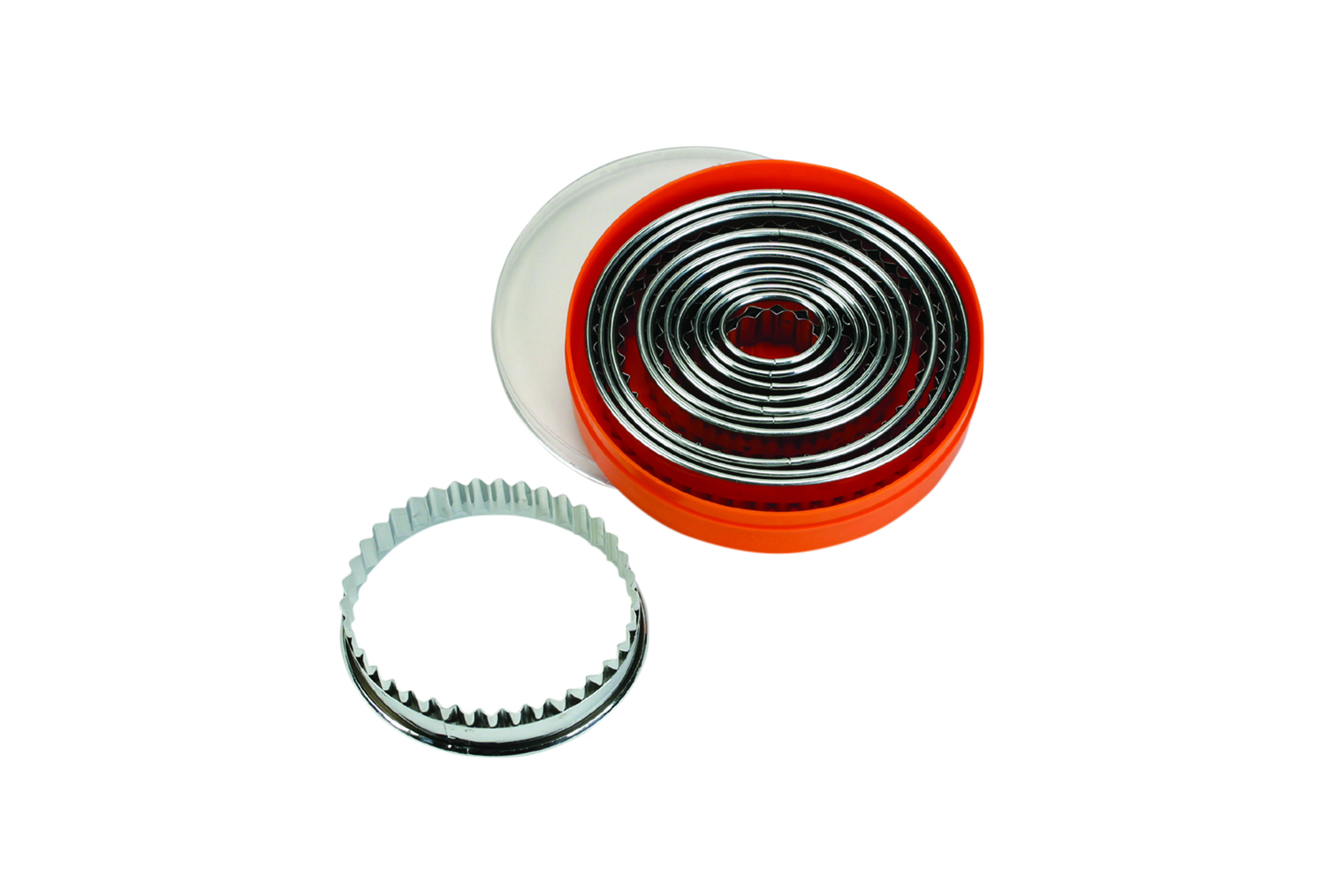 Ausstechersatz oval, gezackt 12-tlg. Edelstahl, Materialstärke: 0,4 - 0,5 mm