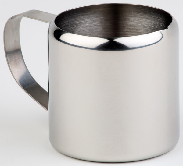 Milchkännchen / Sahnegießer D: 4,8 cm, H: 5,2 cm, Edelstahl, mit Griff, I: 0,09 ltr.
