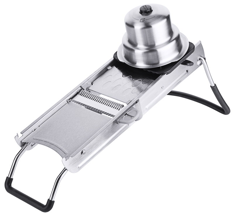 Gemüsehobel inkl. 3 Schneidesätze, ausklappbar, Edelstahl, 39 x 24 cm