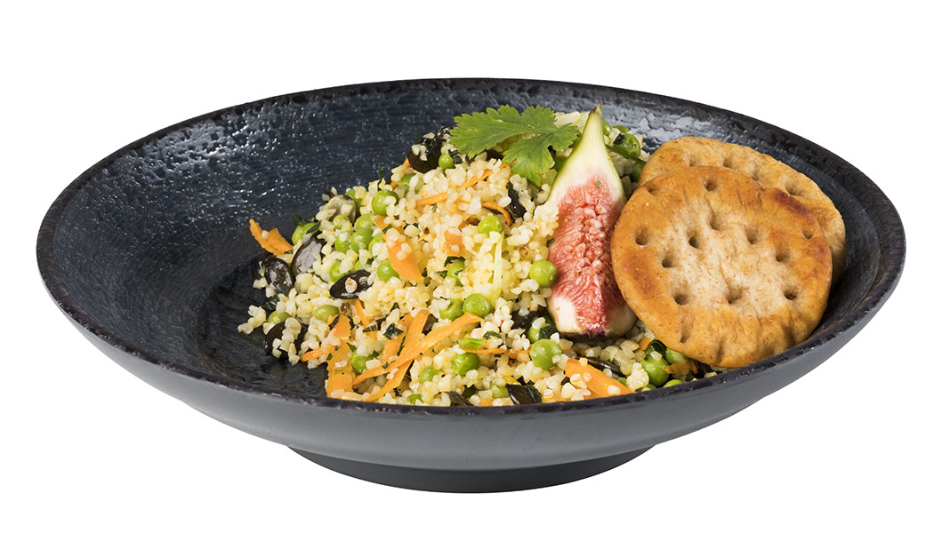 Schale DARK WAVE, Melamin, D: 22,5 cm, H: 5 cm, I: 0,75 ltr., innen: Dekor, außen: schwarz