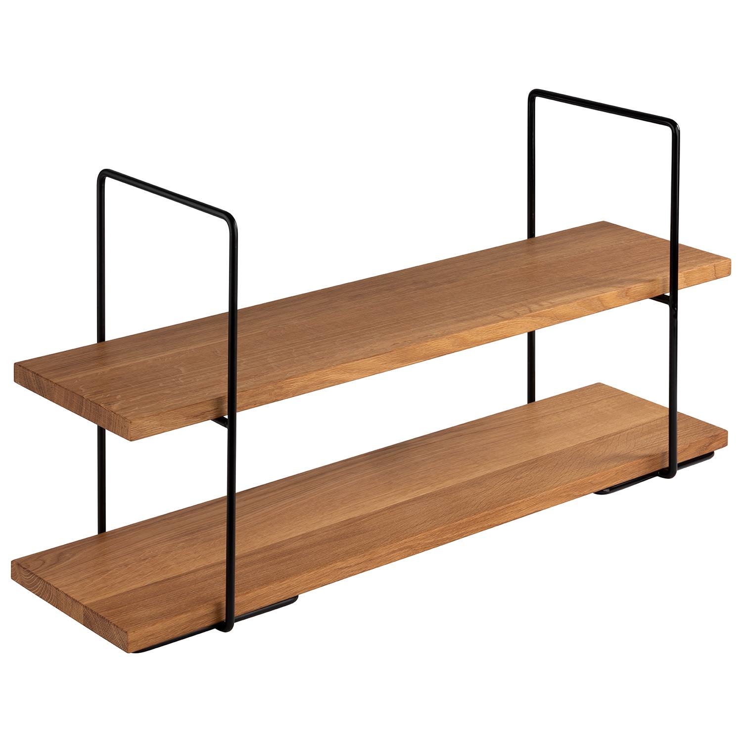 2-stufige Etagere, Edelstahl/ Melamin, 3-teilig, 80 x 23 x 40,5 cm