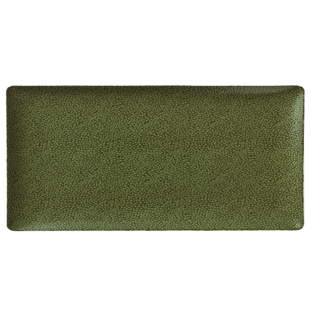 Bauscher, Purity : 425914 Pearls Greens - Platte rechteckig Coup, bonewhite, 42 x 20 cm