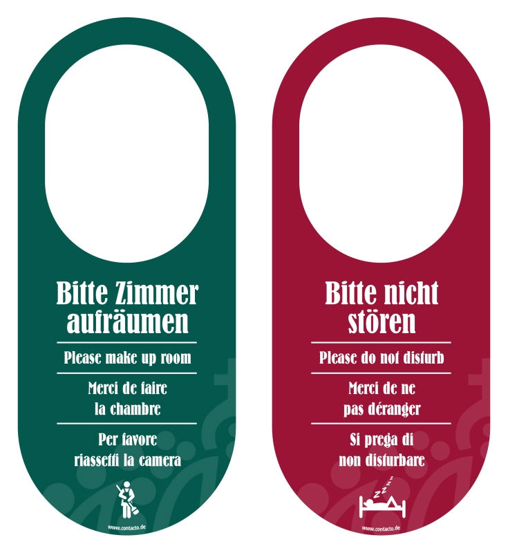Türschild "Bitte nicht stören !", Polypropylen-Folie, grün/rot, H: 19 cm, B: 8 cm, D: 6 - 8 cm
