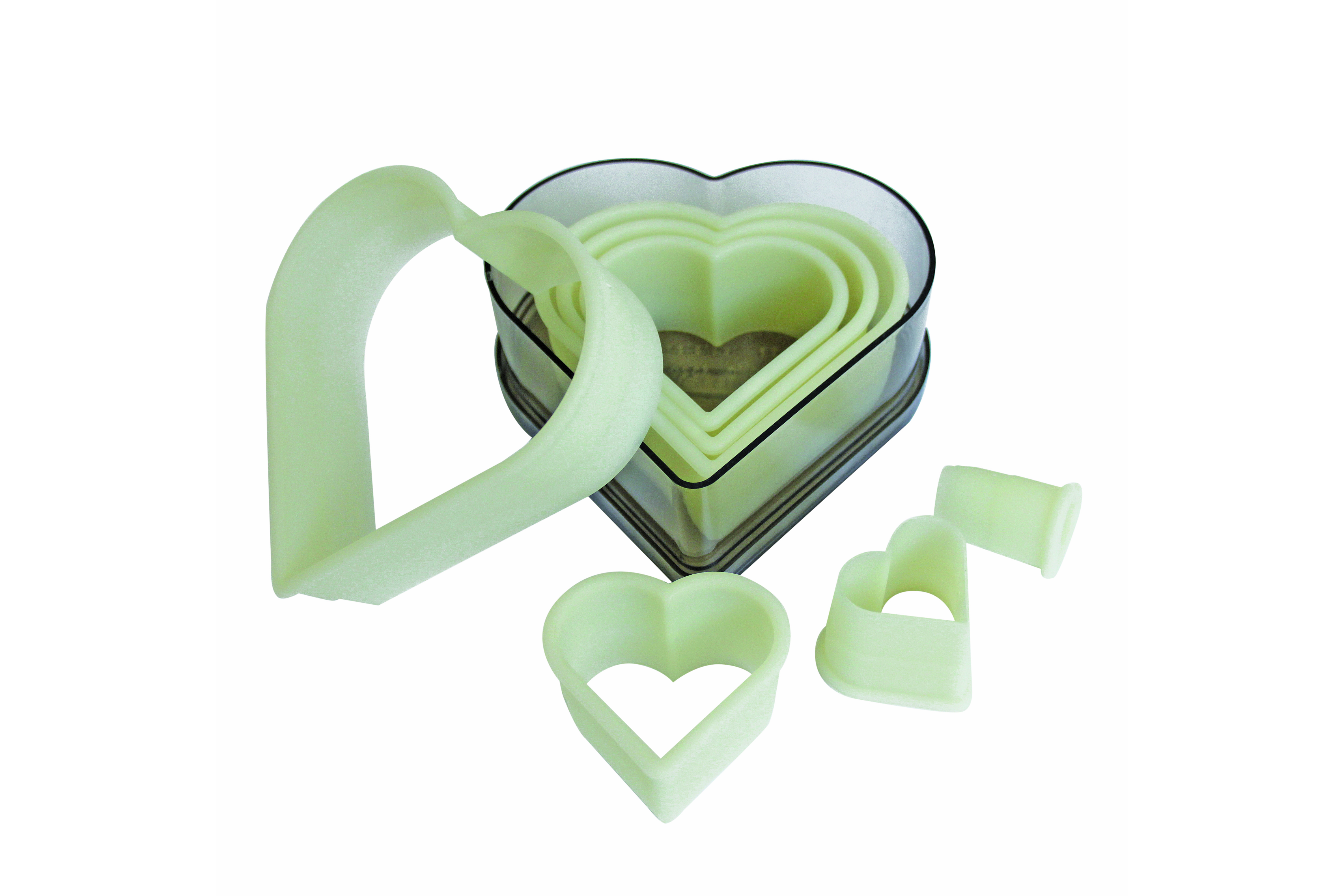 Ausstechersatz Herz, glatt 7-teilig