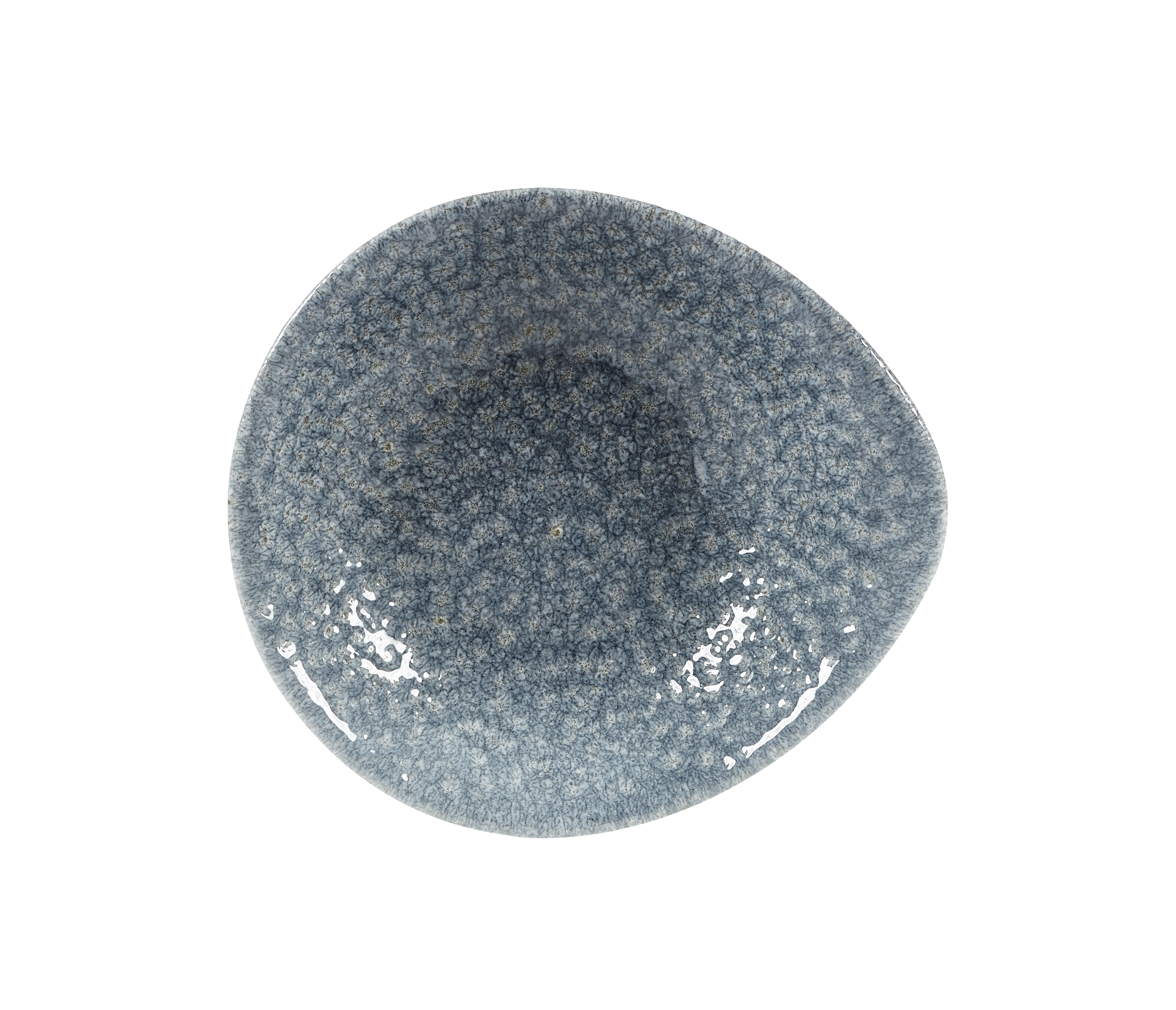 Churchill, Raku : Topaz Blue - Schale rund organisch, 18,5 x 16,8 cm/ 0,3 ltr.