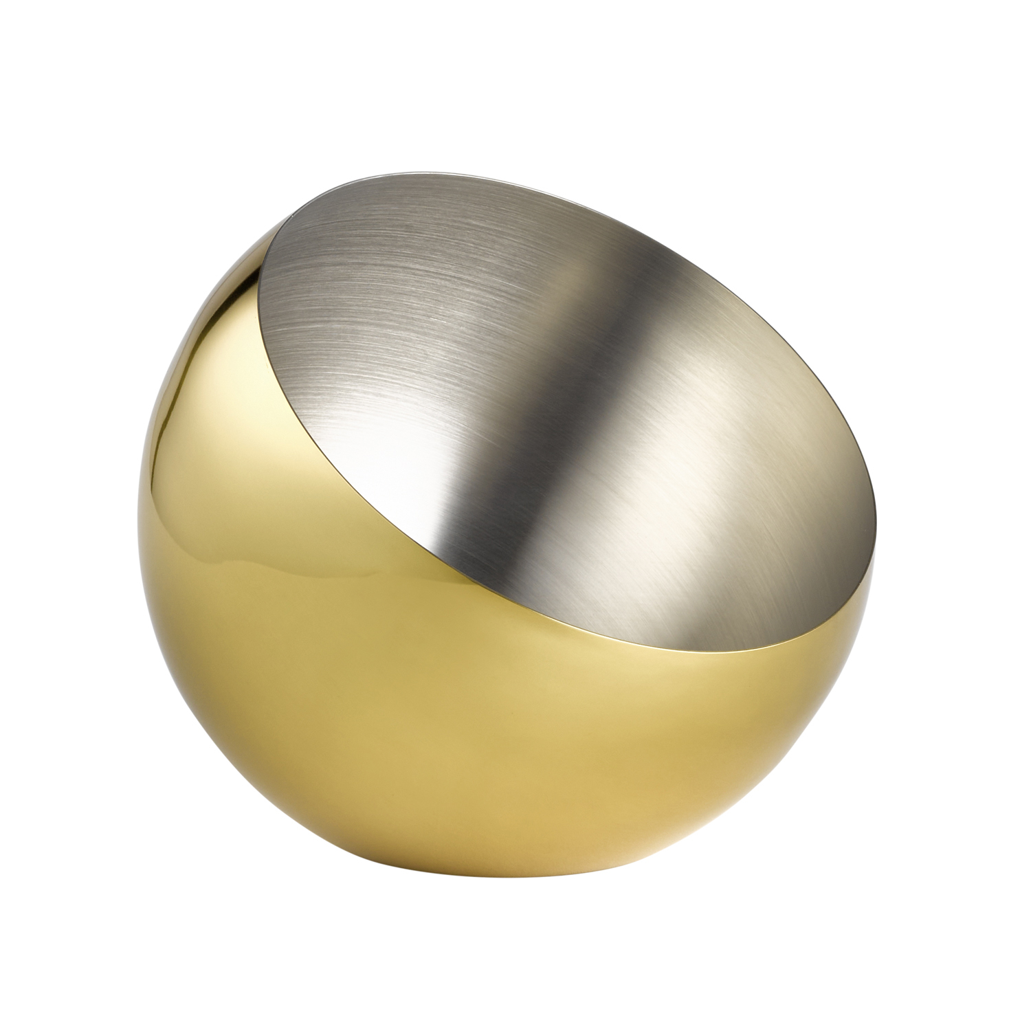 Schale SPHERE, Edelstahl 18/8, D: 24 cm, H: 21 cm, I: 2 ltr., innen: mattiert, aussen: goldfarben