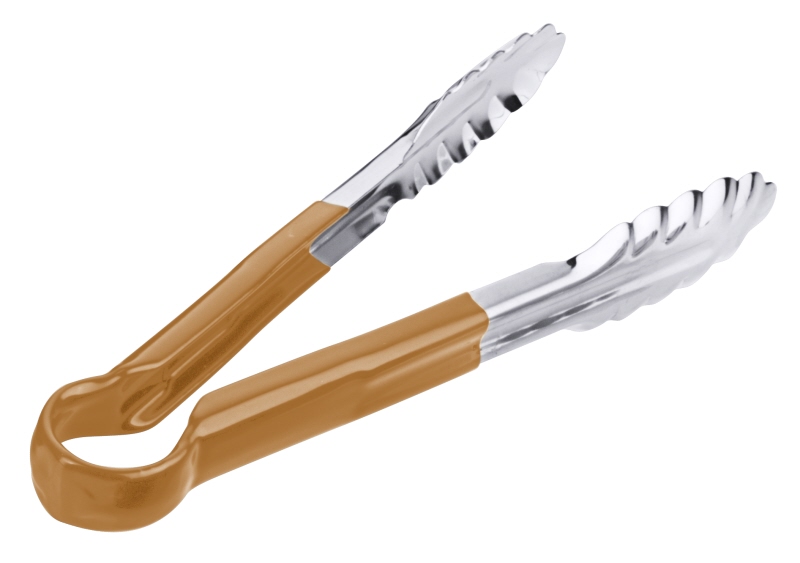 Küchenzange HACCP, Vinyl-Überzug braun, Edelstahl, L: 24 cm