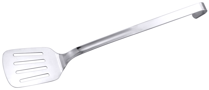 Bratenwender, längs perforiert, Edelstahl, 10 x 7,5 cm, Stiellänge: 38 cm