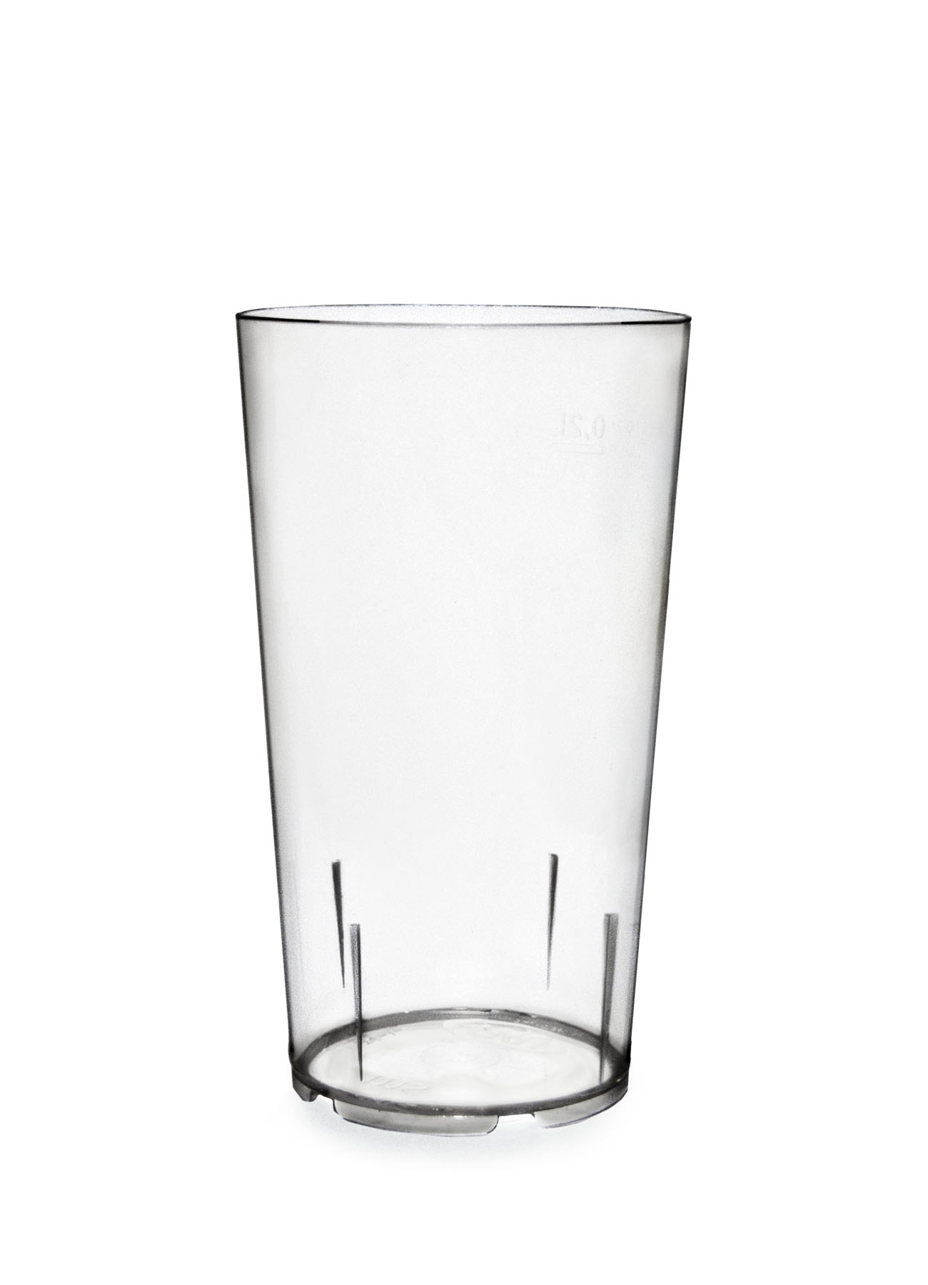 Aku, Mehrweg - Stapelbecher 200 ml m. F 0.2 ltr. |-|, Polycarbonat, D: 6,5 cm, H: 11,3 cm, Fb. Glasklar