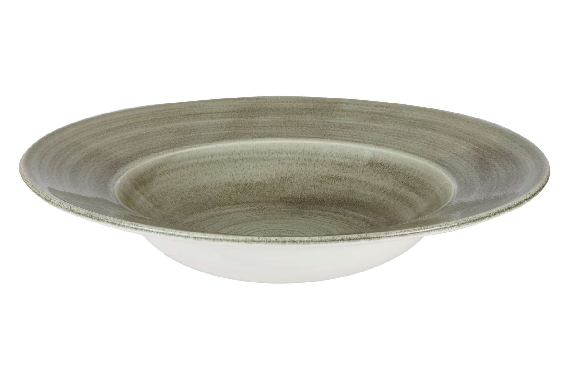 Churchill, Stonecast Patina : Burnished Green - Teller tief breite Fahne, 28 cm/ 0,47 ltr.