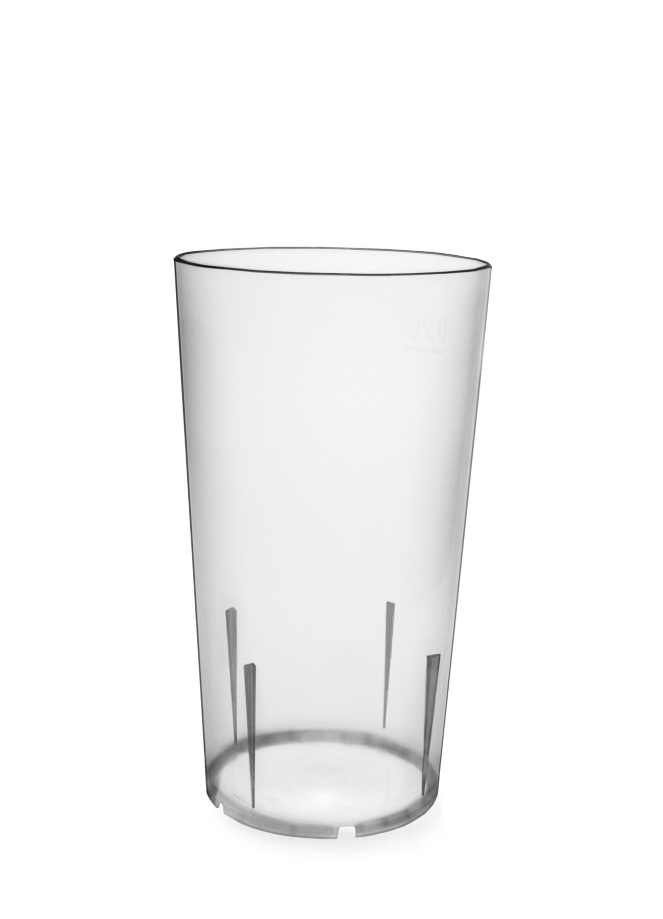 Aku, Mehrweg - Trinkbecher 250 ml m. F 0.25 ltr. |-|, Polypropylen, D: 6,7 cm, H: 12,1 cm, Fb. Milchig