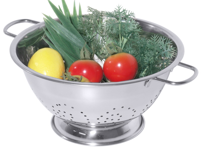 Seiher tief, I: 3 ltr., D: 21 cm, H: 14 cm, Edelstahl