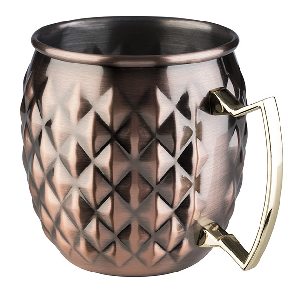 Becher MOSCOW MULE, Edelstahl, D: 9,5 cm, H: 10 cm, I: 0,5 ltr., Farbe: copper-antique