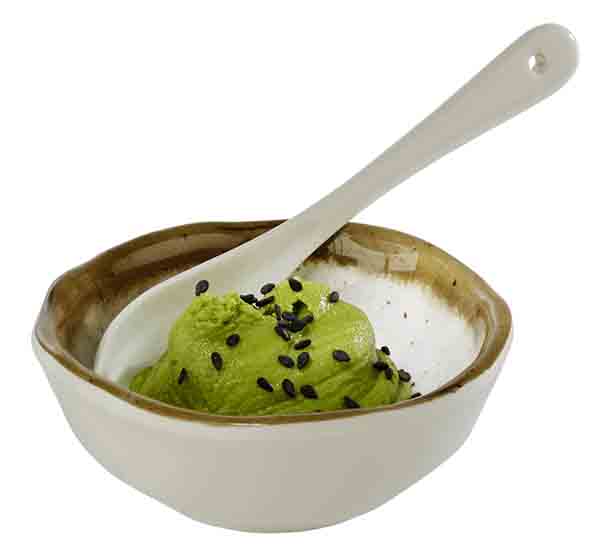 Schale STONE ART D: 8 cm, H: 3 cm, 0,07 ltr., Melamin, Rand: braun, weiss