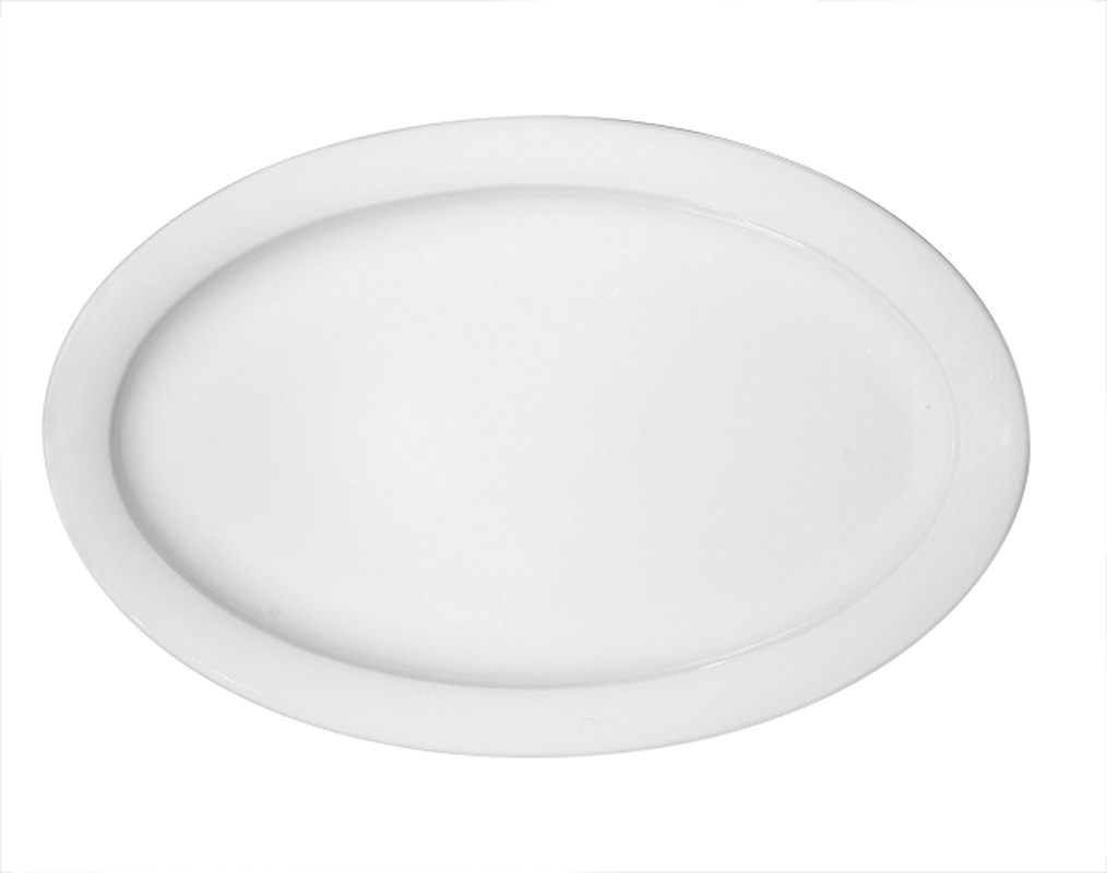 Bauscher, Dimension - Platte oval Fahne, weiss, uni, 36 cm