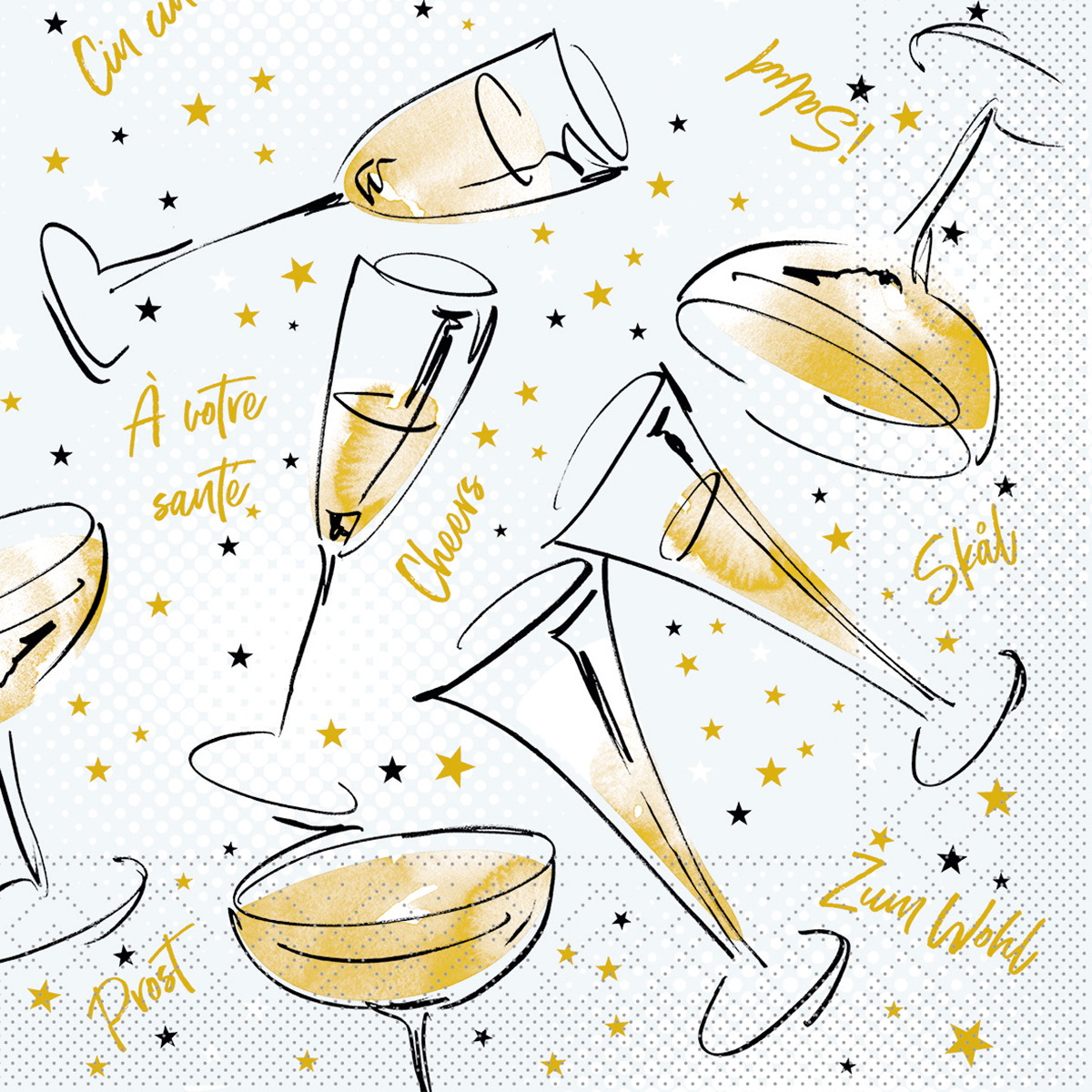 Servietten - Sylvestermotiv CHEERS Tissue
