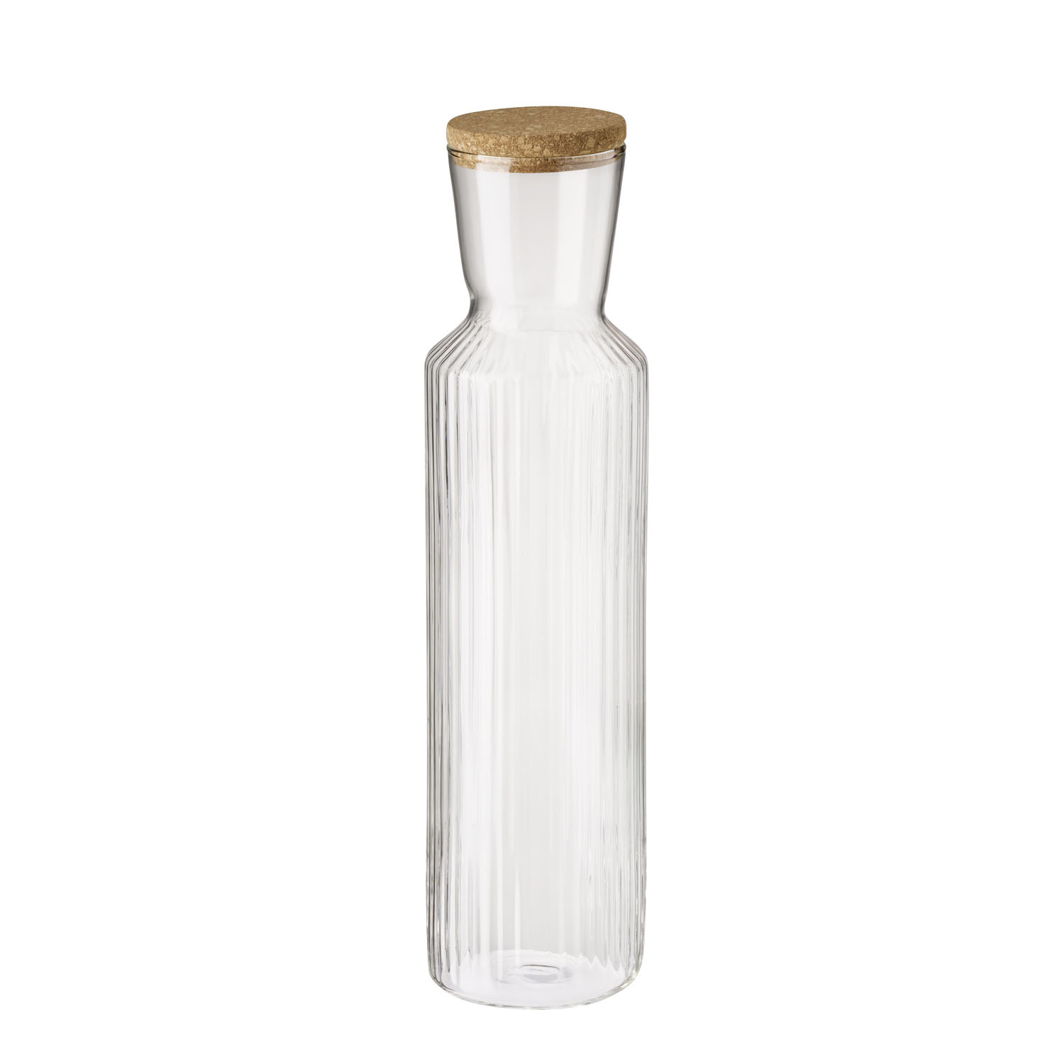 Glaskaraffe LINES, Glas, Korkdeckel, D: 9 cm, H: 35 cm, I: 1,5 Liter