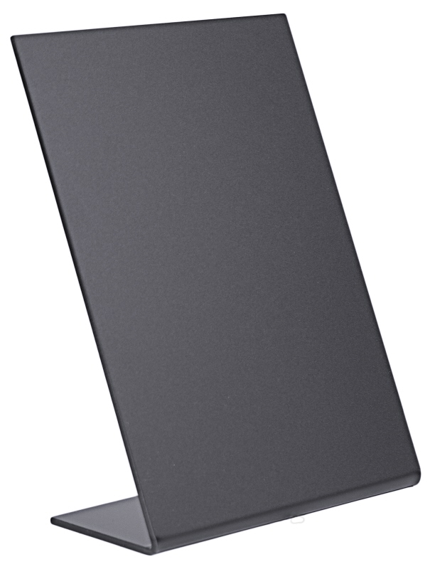 Kreidetafel L-Form A6, schwarzes Acryl, H: 14,8 cm, B: 10,5 cm