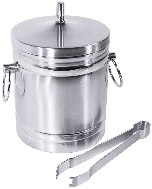 Eiseimer, doppelwandig, Edelstahl, I: 1 ltr., D: 12,5 cm, H: 18 cm