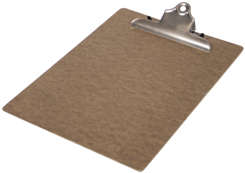 Klemmbrett A4, Holz, Edelstahl, 33 x 23 cm