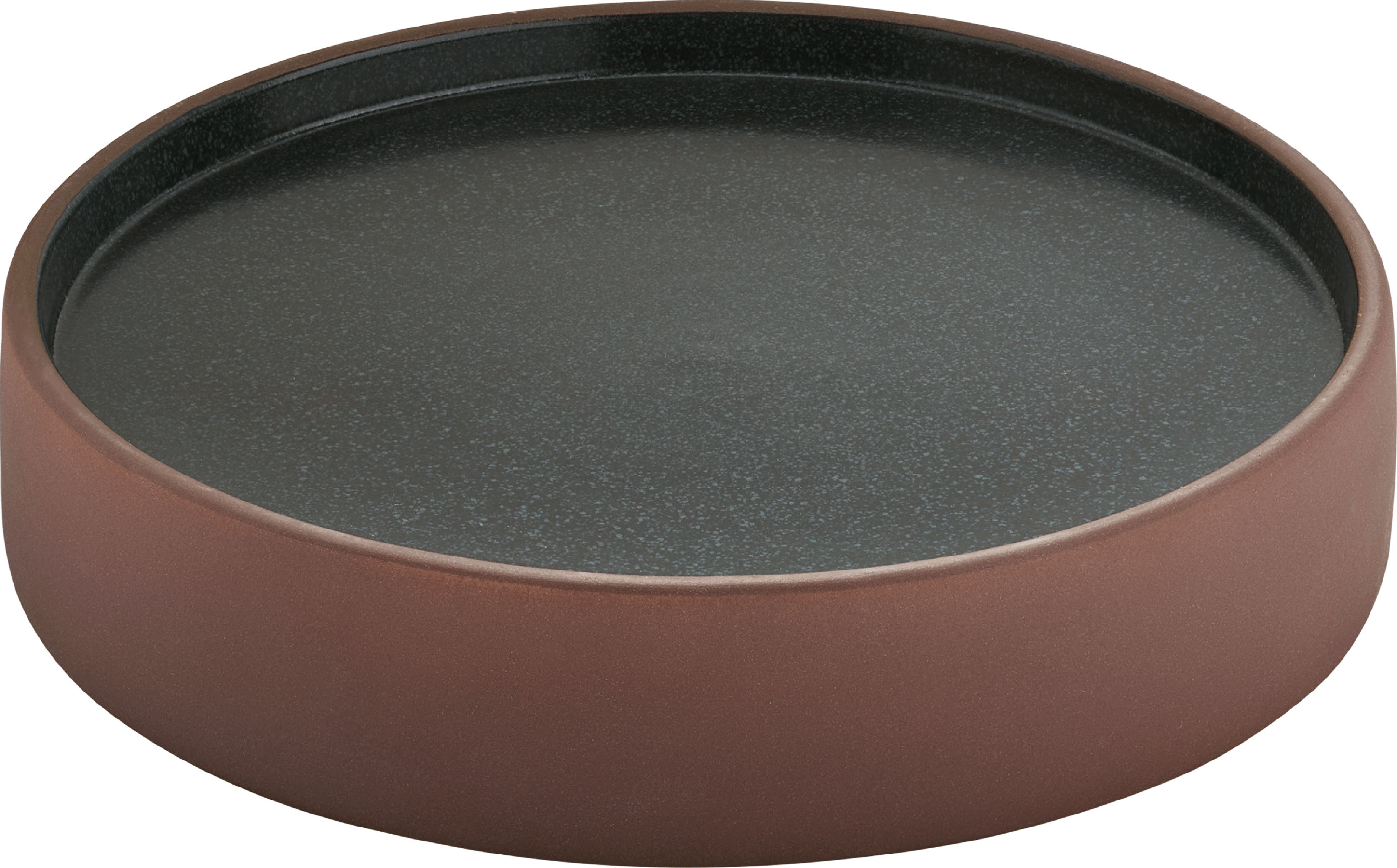Playground, Steinzeug - 2in1 ARTISAN : Teller braun-schwarz, flach/ tief, 21 x 4,5 cm
