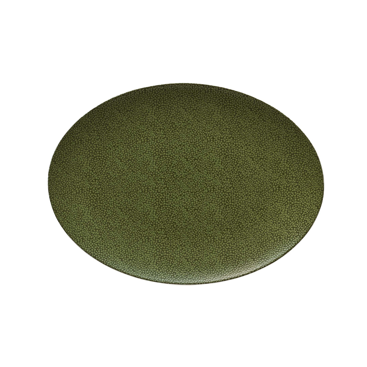 Bauscher, Purity : 425914 Pearls Greens - Platte oval Coup, bonewhite, 33 x 24 cm