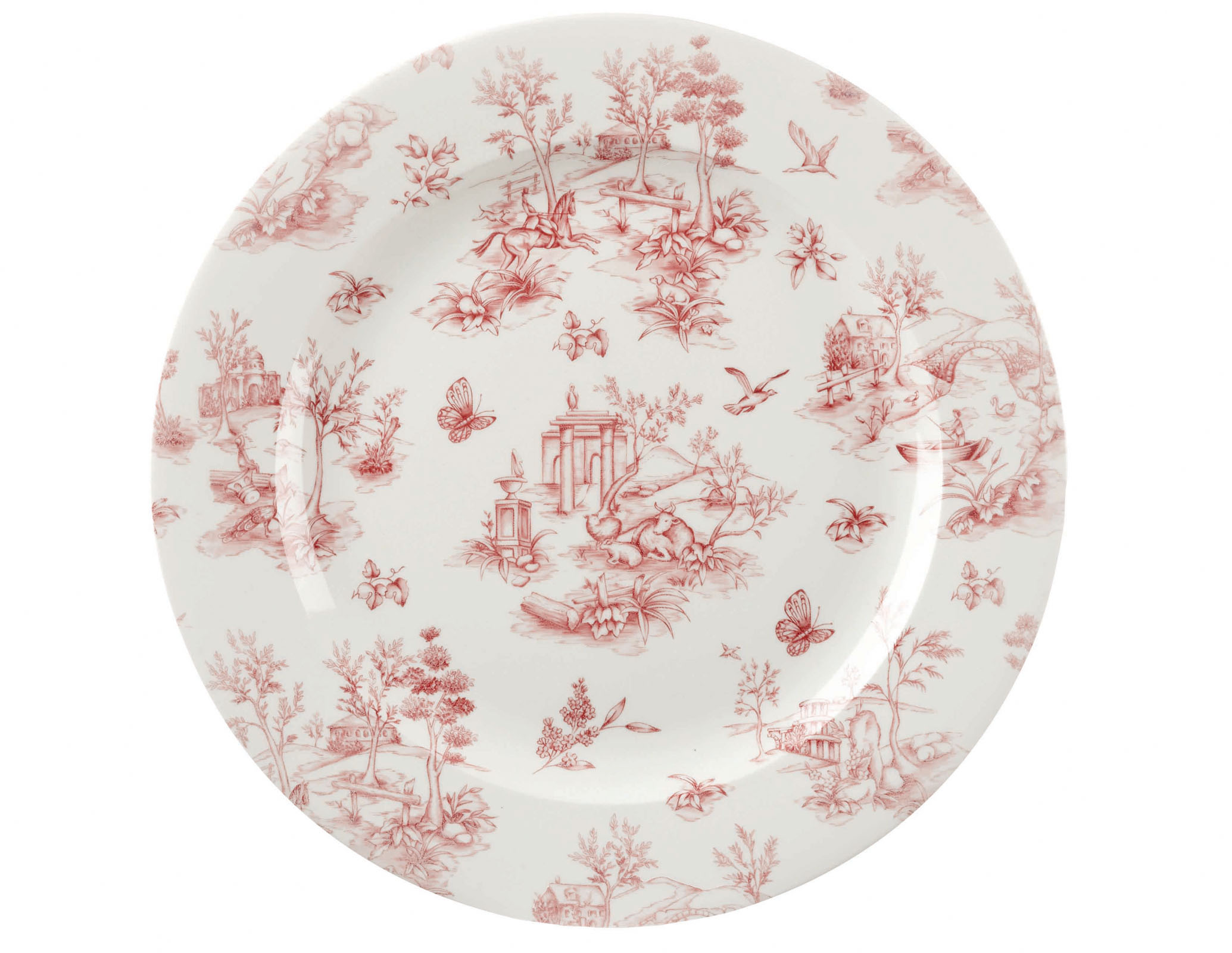 Churchill, Vintage Prints : Cranberry Toile - Teller flach Fahne 30,5 cm