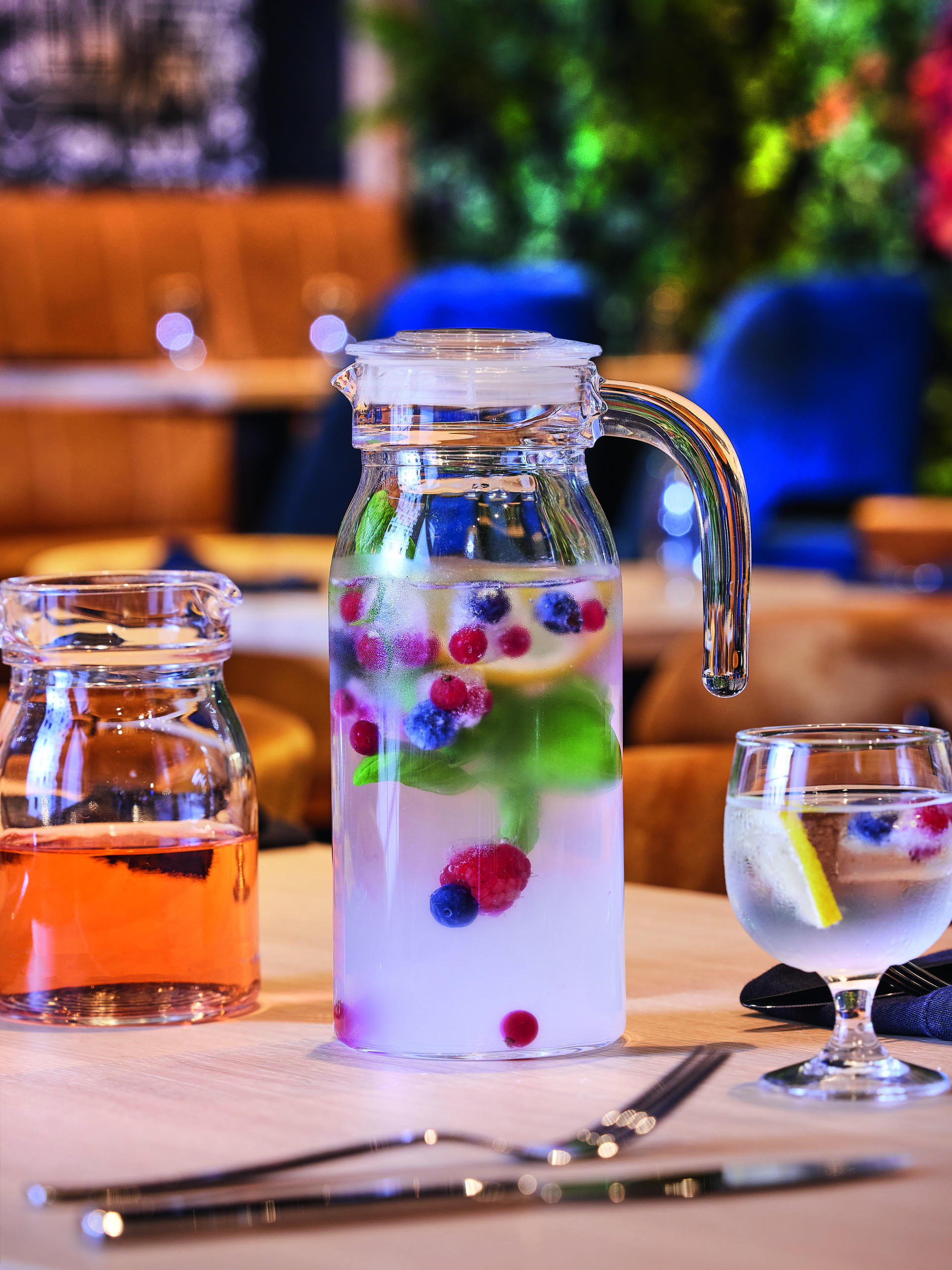 Kühlschrankkrug Spring m. Glasdeckel 100 cl, I: 1000 ml, H: 230 mm, D: 135 x 95 mm