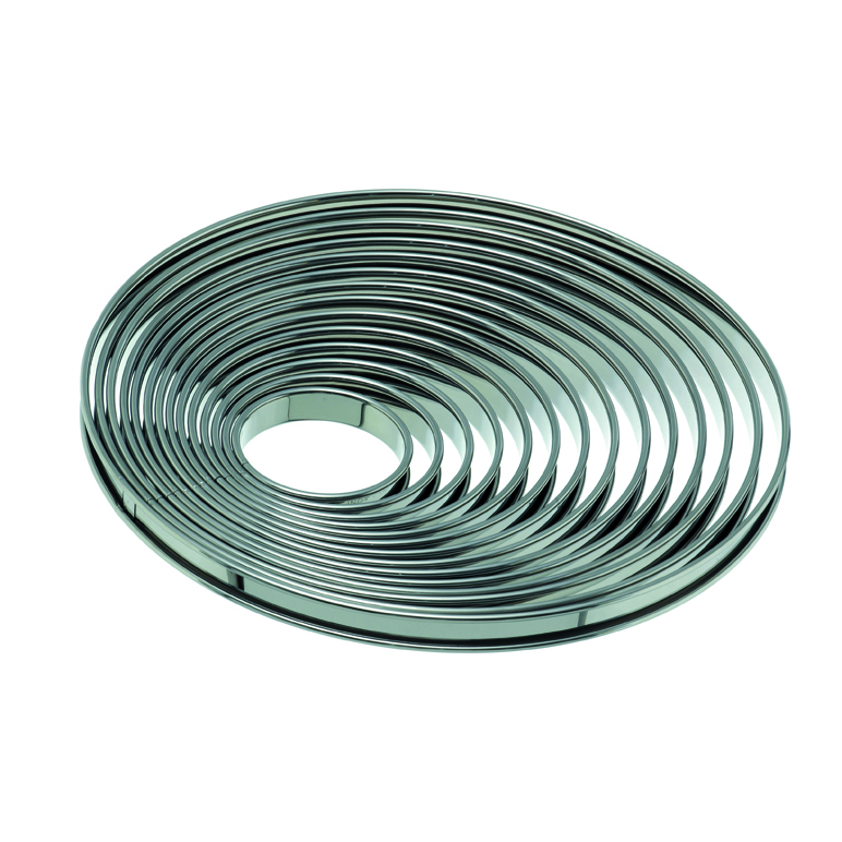 Tortenring rund, mit Borde, Edelstahl, D: 320 mm, H: 20 mm