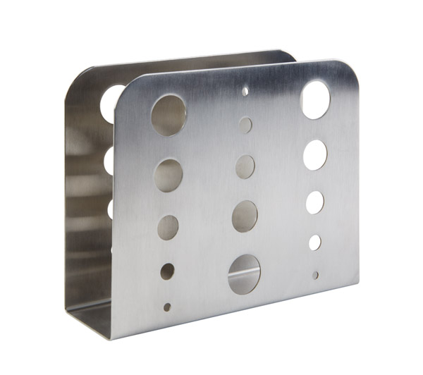 Serviettenhalter 15 x 4,5 cm, H: 12,5 cm, 18/0 Edelstahl, matt poliert, für ca. 30 Servietten