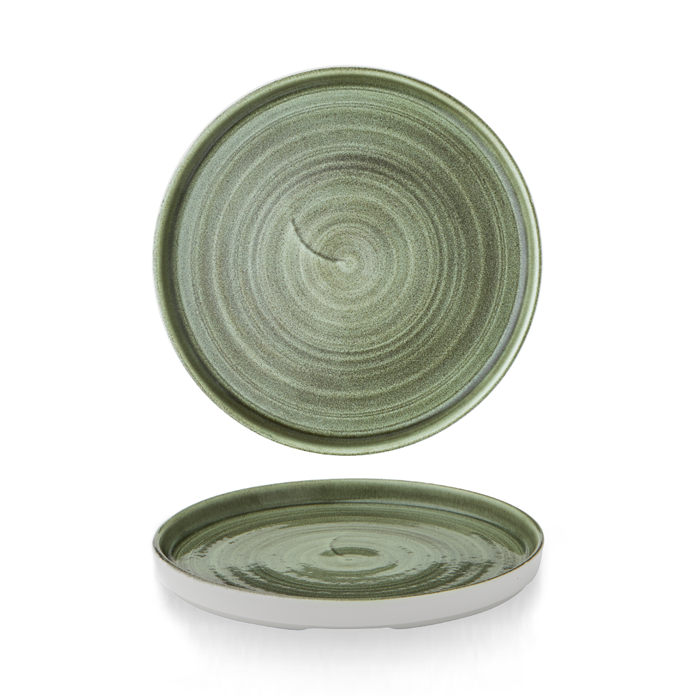 Churchill, Stonecast Patina : Burnished Green - Teller flach m. erhöhten Rand, 21 x 2 cm