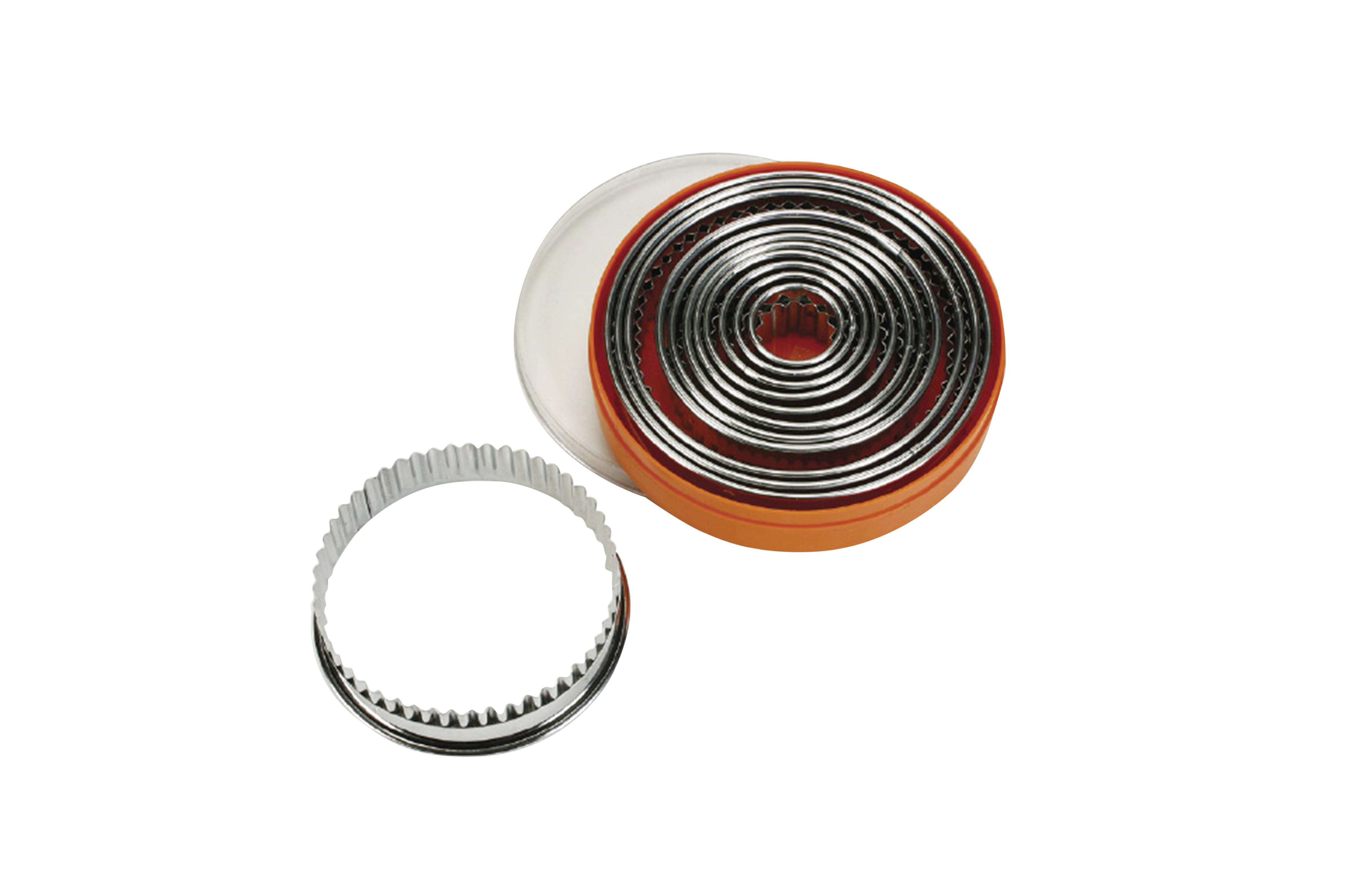 Ausstechersatz rund gezackt 9-tlg. Edelstahl, Materialstärke: 0,4 - 0,5 mm