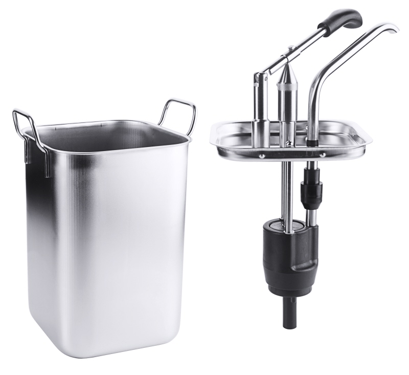 Dispenser rechteckig, I: 5 ltr., 15 x 15 x 36,5 cm, Edelstahl