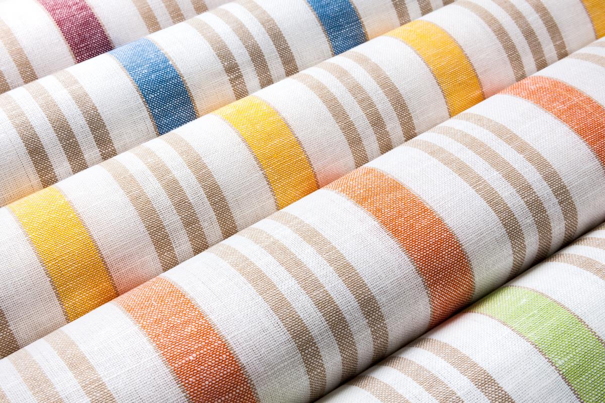 Küchentuch Streifen mit Hohlsaum - Halbleinen 50 x 70 cm