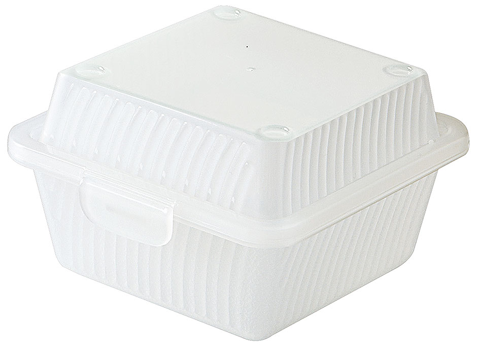 Eco-Takeout : Mehrweg- Hamburger-Box, weiss, 12,5 x 13 x 8 cm