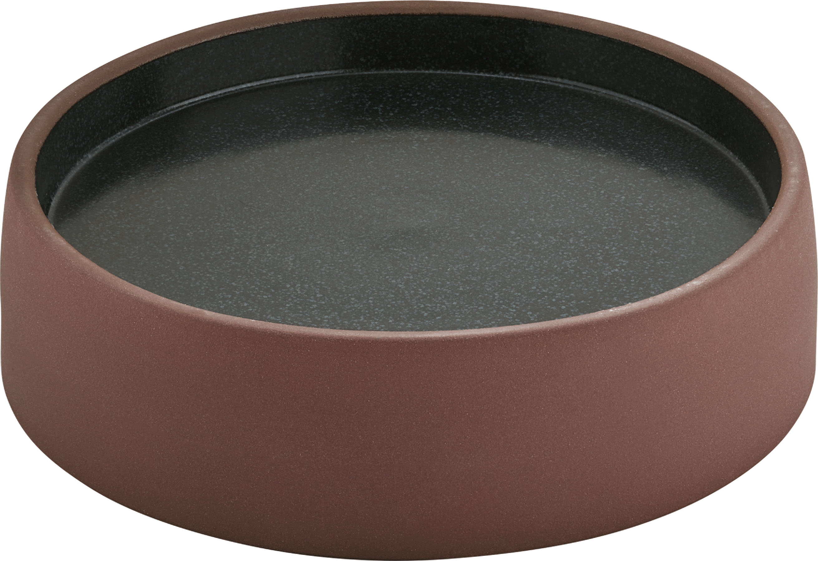 Playground, Steinzeug - 2in1 ARTISAN : Teller braun-schwarz, flach/ tief, 16 x 4,5 cm