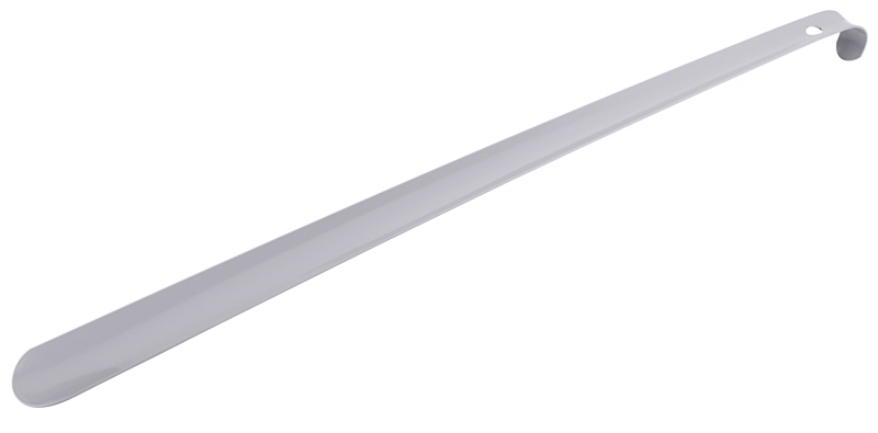 Schuhlöffel, grau pulverbeschichtetem Stahl, L: 58 cm, B: 2,5 - 4,8 cm