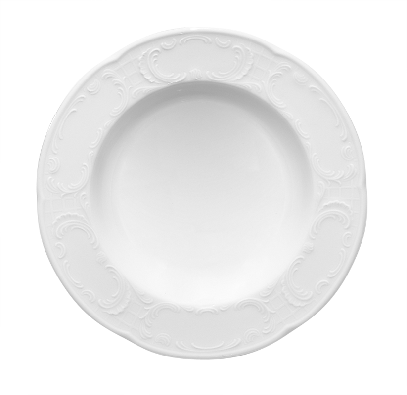 Bauscher, Mozart - Teller halbtief flache Fahne 20, weiss, uni, 20,8 cm/ 0,26 ltr.