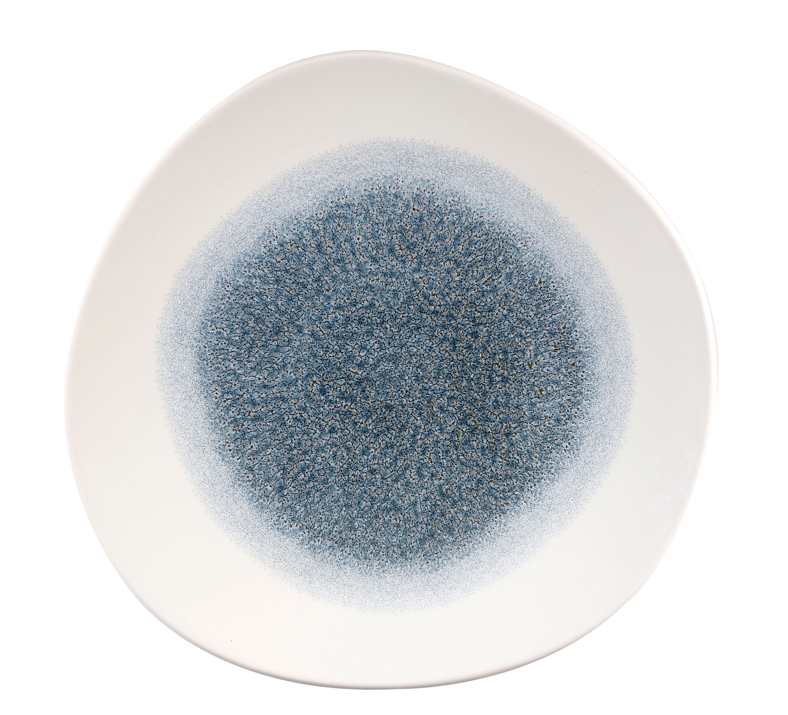 Churchill, Raku : Topaz Blue - Teller flach rund Organisch, 26,4 cm