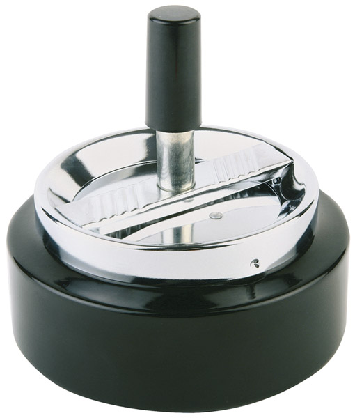 Drehascher KLASSIKER D: 10,5 cm, H: 11 cm, Metall verchromt / schwarz,