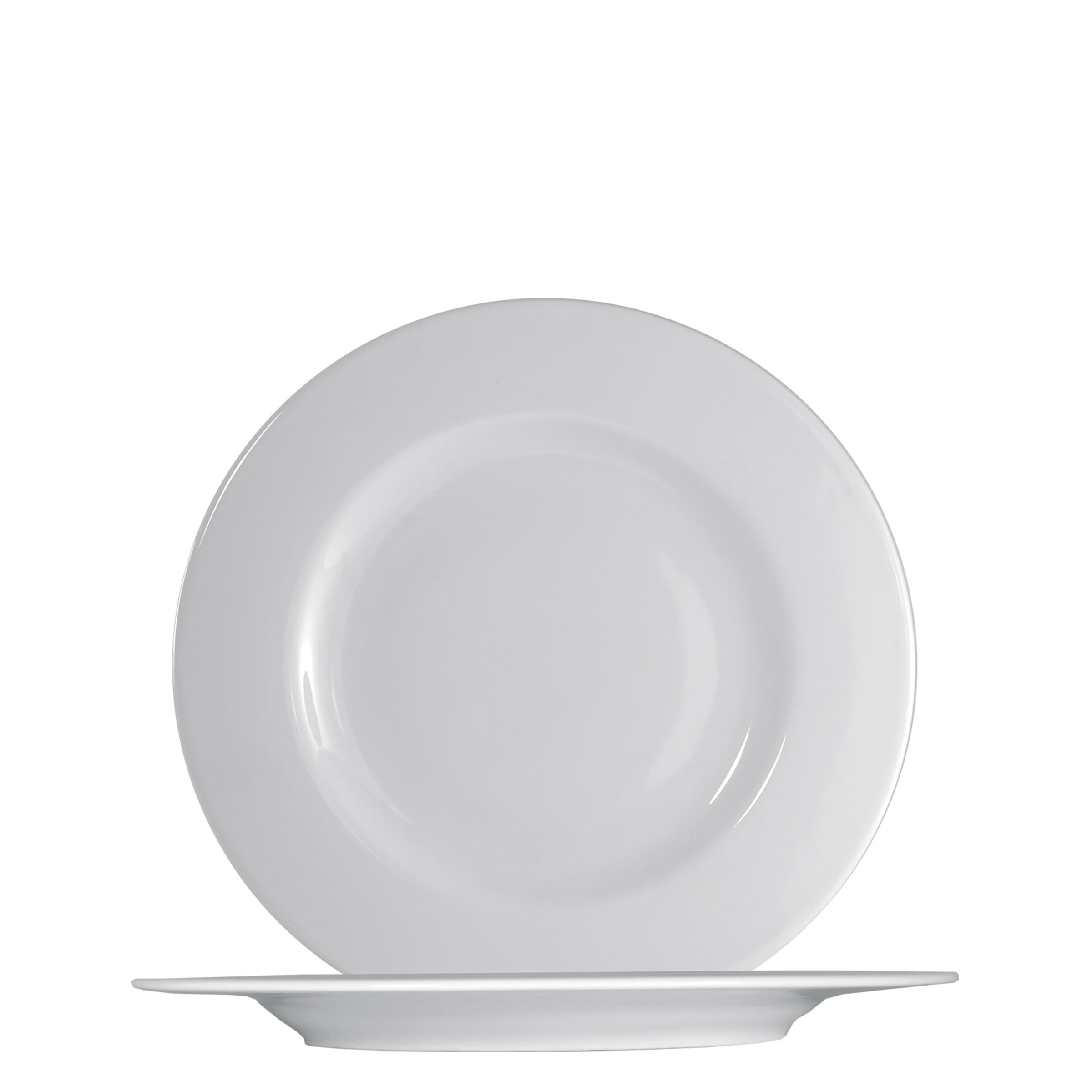 Saturnia, Ischia - Teller flach breite Fahne, weiss, uni, 26 cm