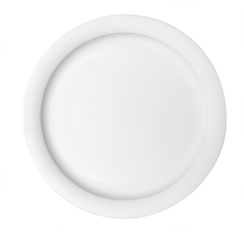 Bauscher, Dimension - Teller flach schmale Fahne, weiss, uni, 25,7 cm