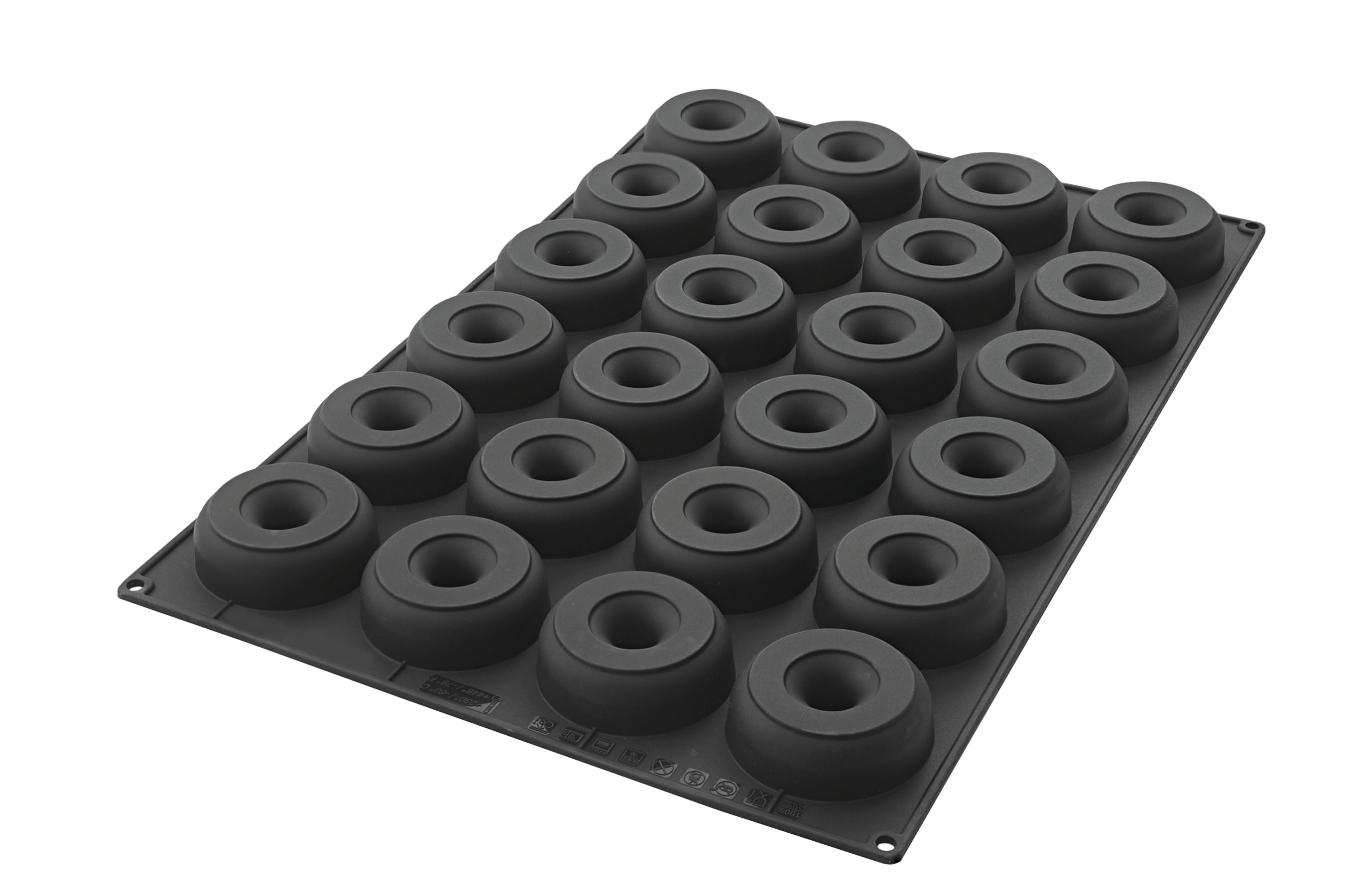 Silikon - Backform 400 x 600 mm, Donut, 24 x 133 ml, D: 85 mm, H: 29 mm