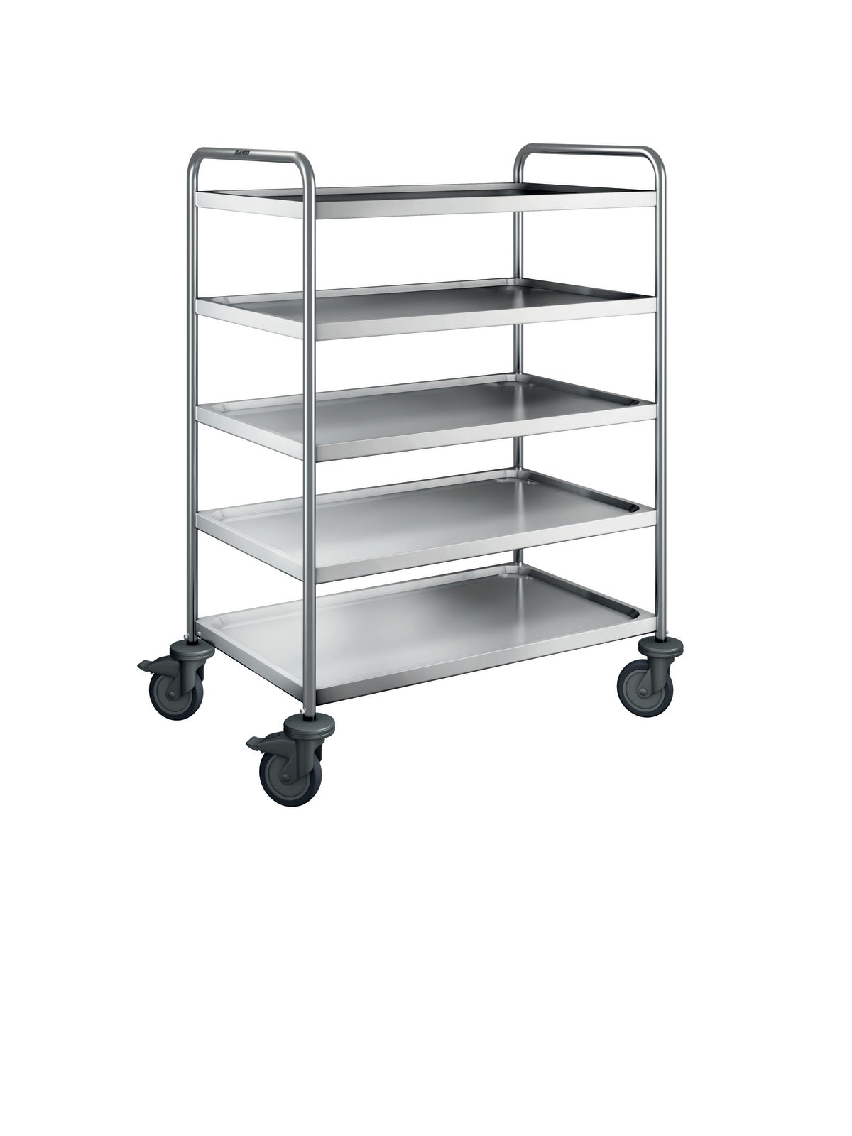 Servierwagen SW 9 X 6-5, 5 Borde 90 x 55 cm, max. 80 kg/ Bord, Trgf.: 120 kg, LxBxH: 100 x 65 x 129 cm