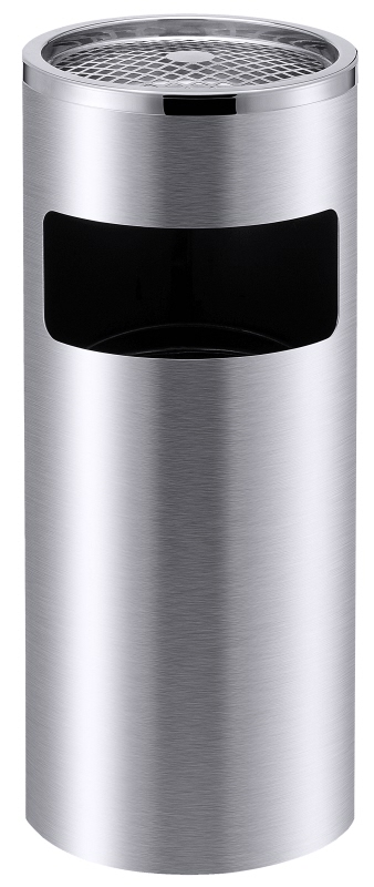 Papierkorb mit Aschenbecher, Netzascher, Edelstahl, D: 25 cm, H: 61 cm